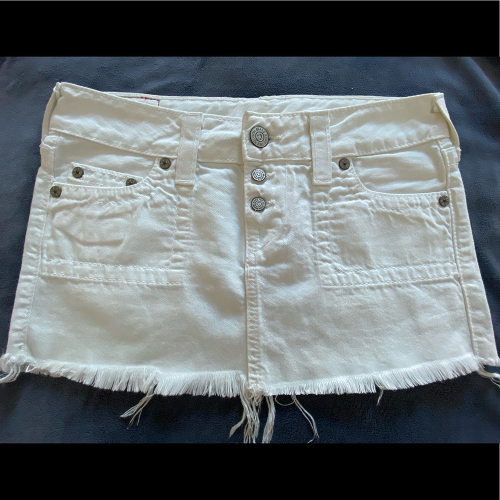 True Religion White Mini Skirt